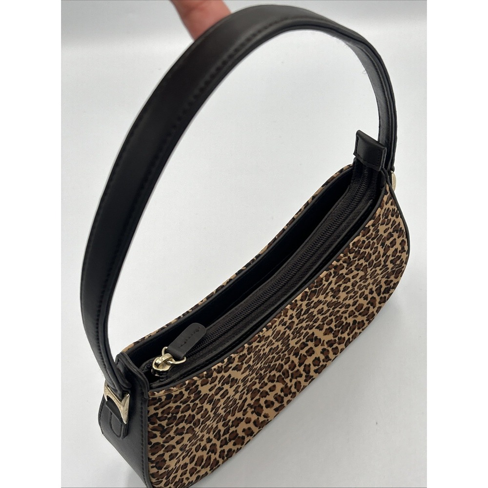 Leopard Print Vintage 90's Y2K Mini Bag Purse Handbag Liz Claiborne Canvas Purse - Picture 2 of 12